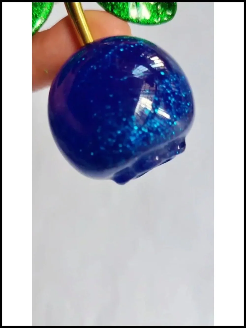 Blueberry Fruit Keychain Bag Charm Metal Alloy Resin Purse Accessory Women Gift